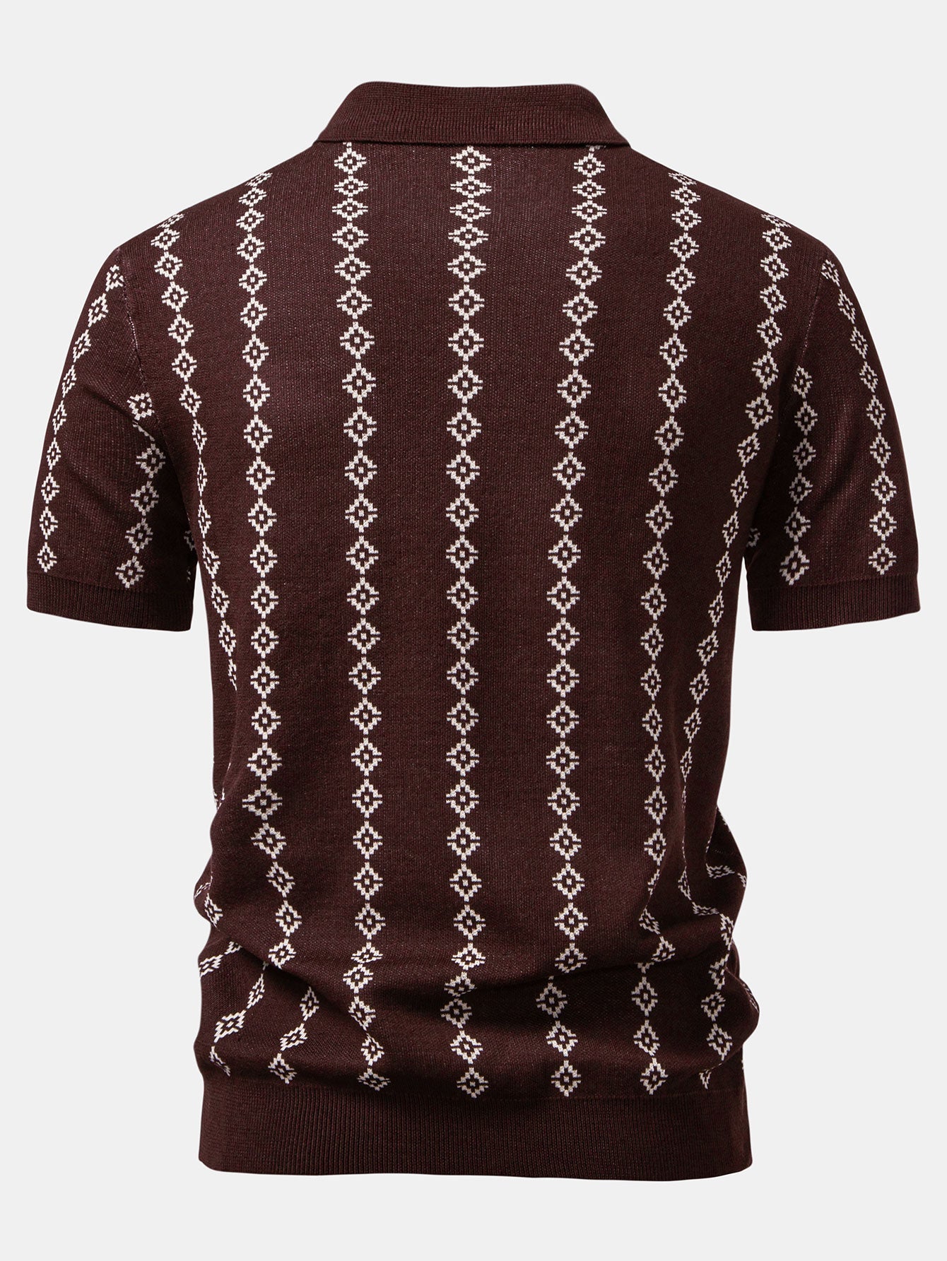 Chemise au crochet à manches courtes et col en V avec motifs géométriques
