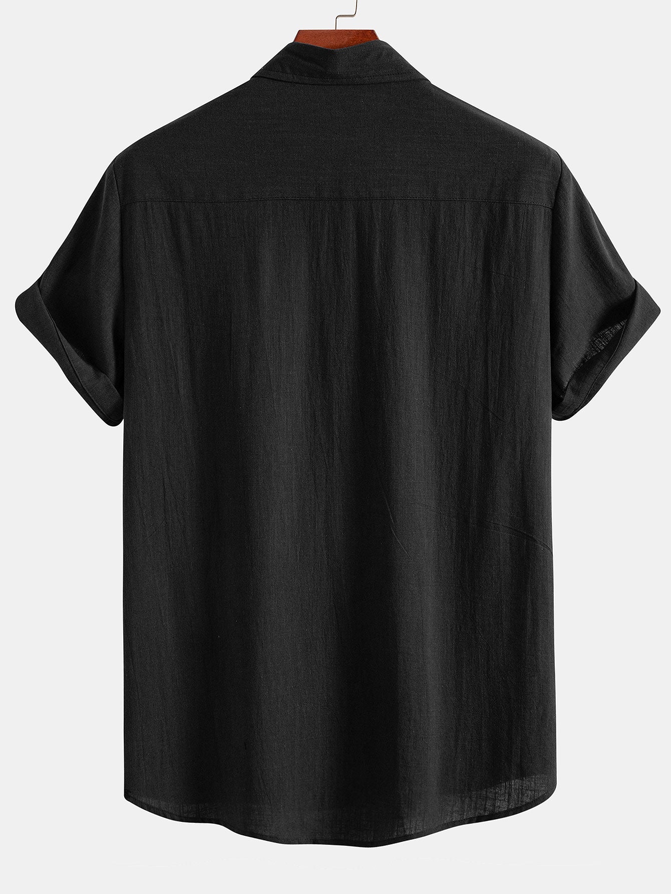 Chemise boutonnée d'été légère et contrastée aspect lin pour homme