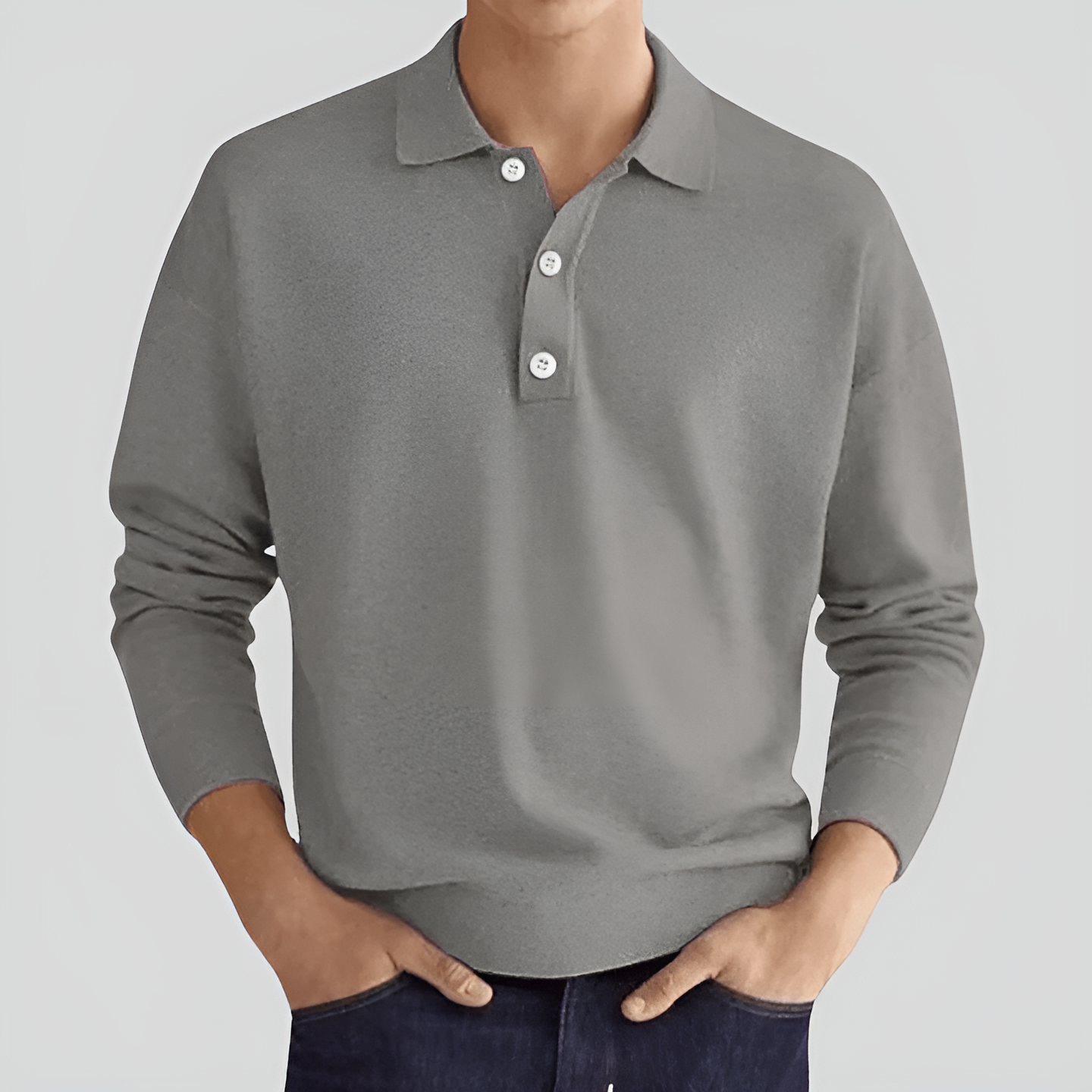 Polo de luxe à manches longues – Élégant et polyvalent pour homme