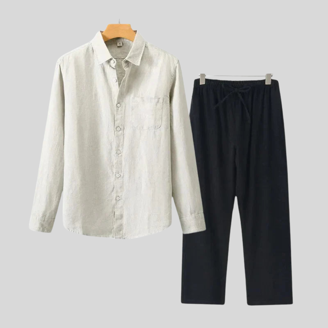Chemise longue en lin de luxe – Respirante et coupe oversize pour homme