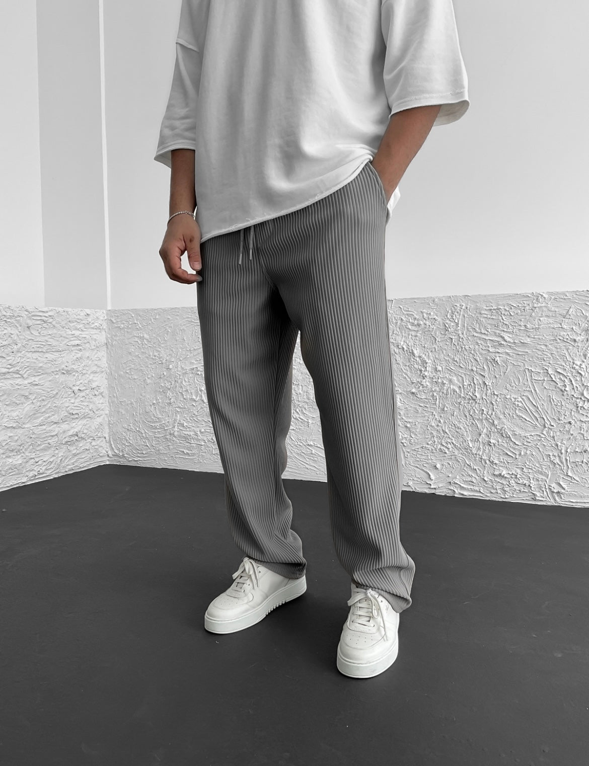 Pantalon en velours côtelé à taille élastique – Coupe décontractée pour homme