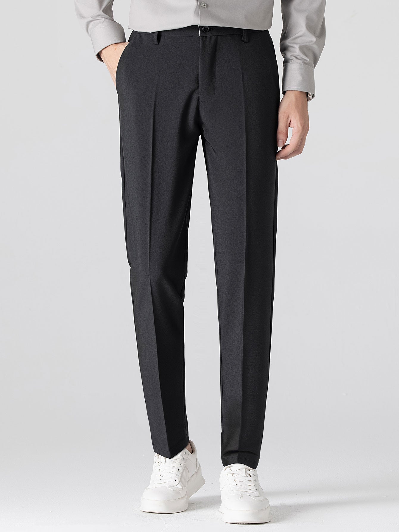 Polo V col jacquard & pantalon fuselé – Ensemble golf homme
