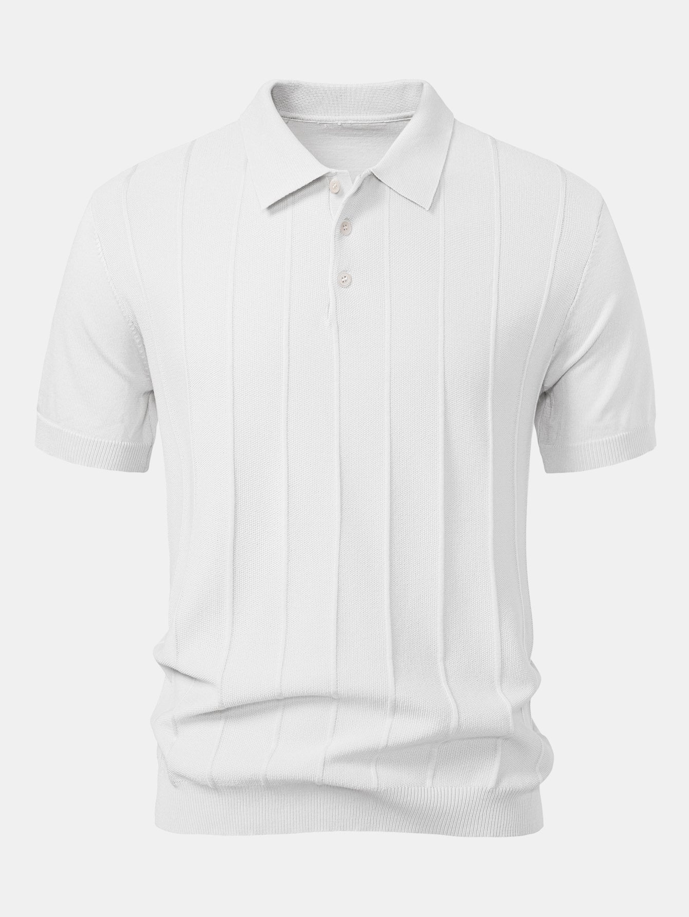 Ensemble polo rayé en tricot jacquard et pantalon côtelé pour homme