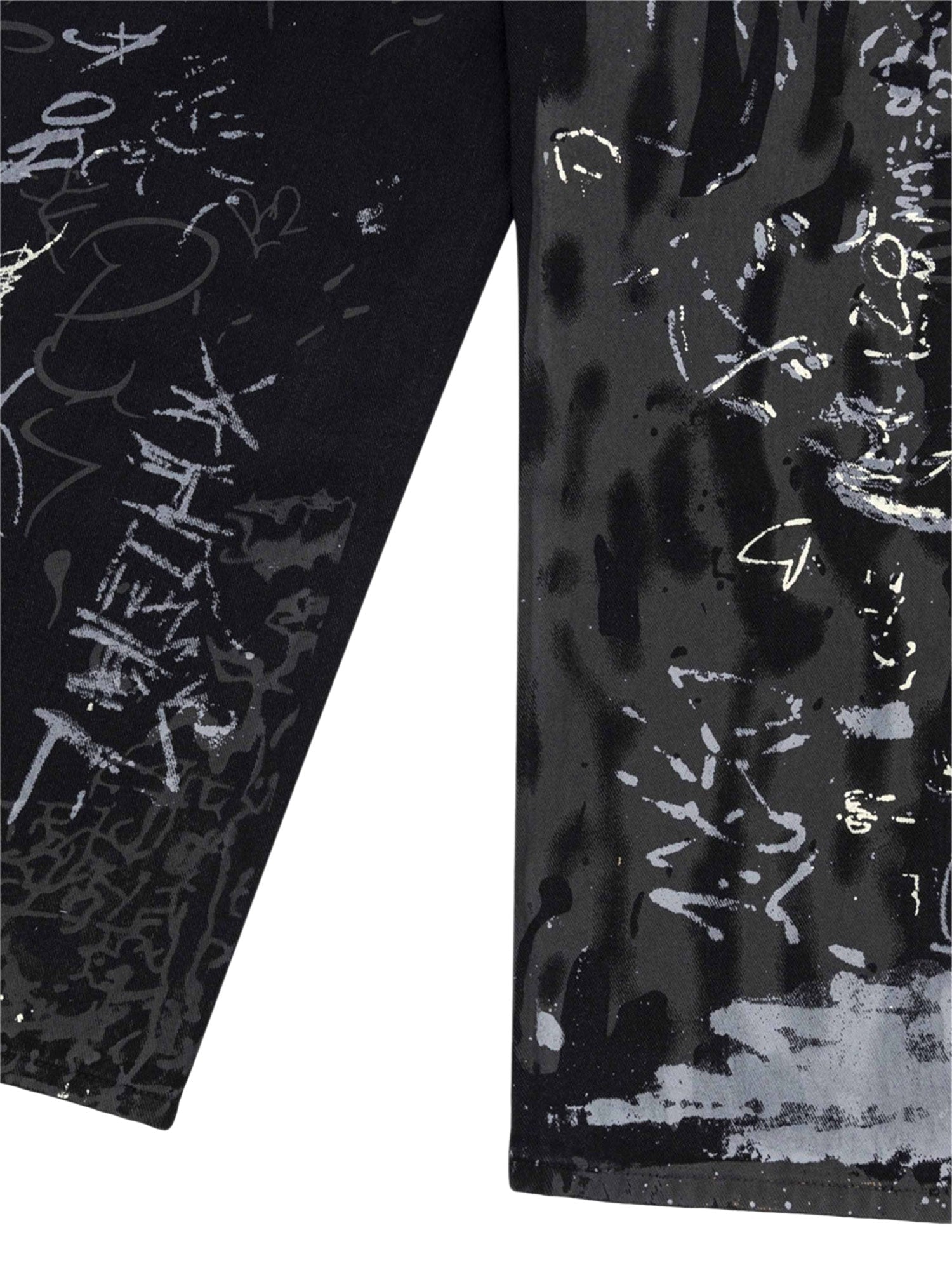 Pantalon baggy réfléchissant à motif graffiti pour homme, coupe large