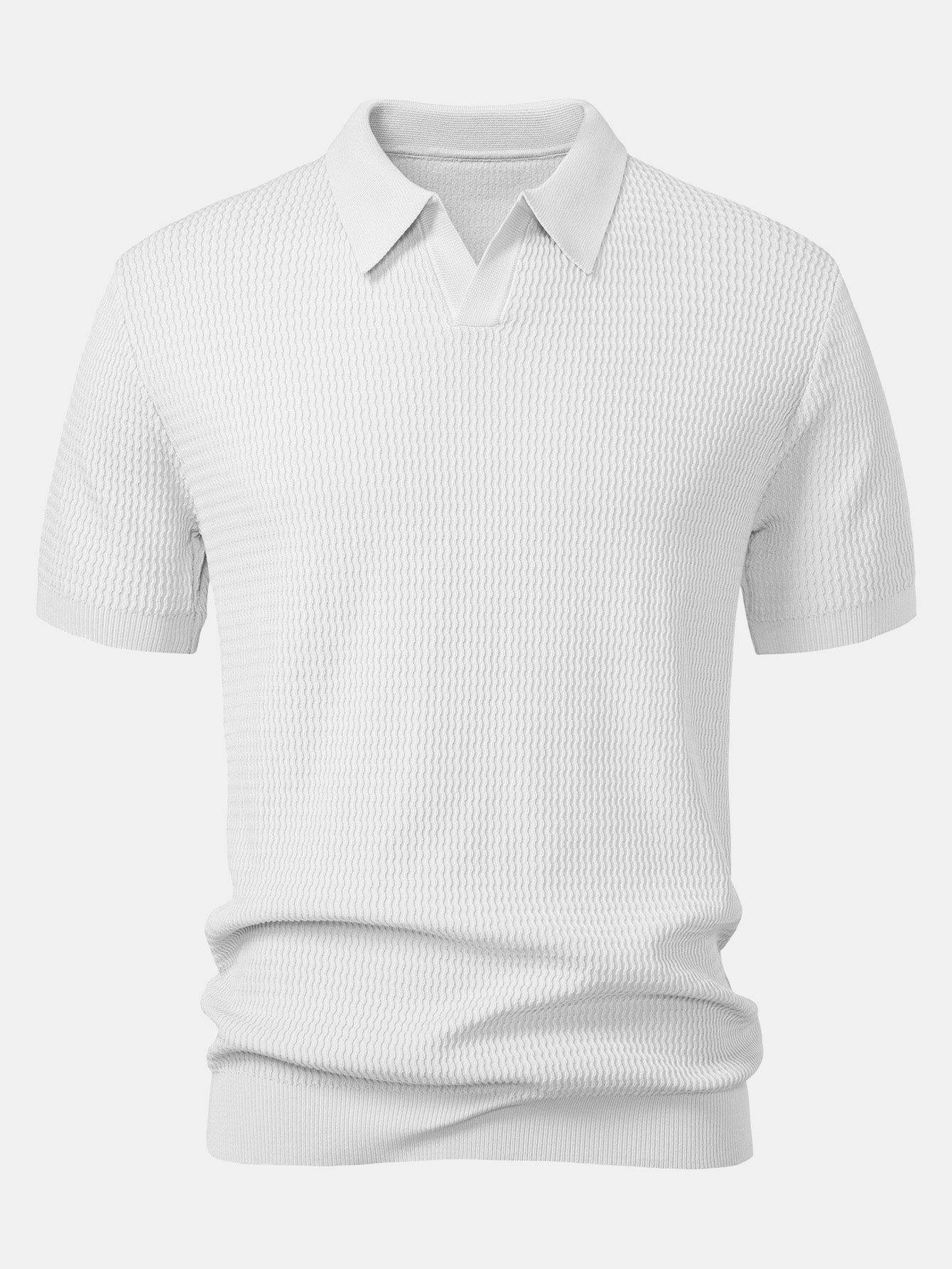 Polo V col jacquard & pantalon fuselé – Ensemble golf homme