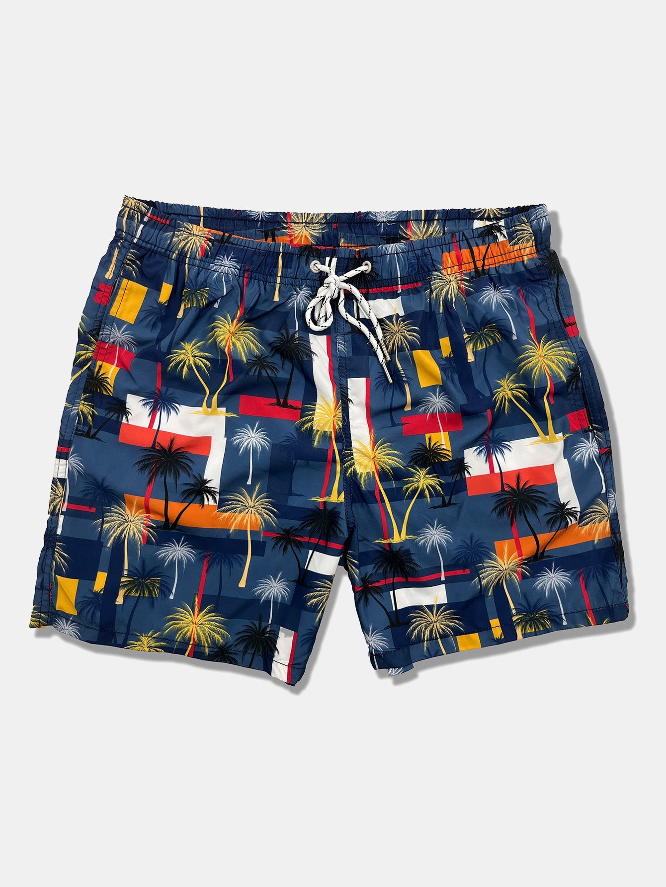 Ensemble t-shirt et short de bain imprimé palmiers – Tenue de plage d'été pour homme