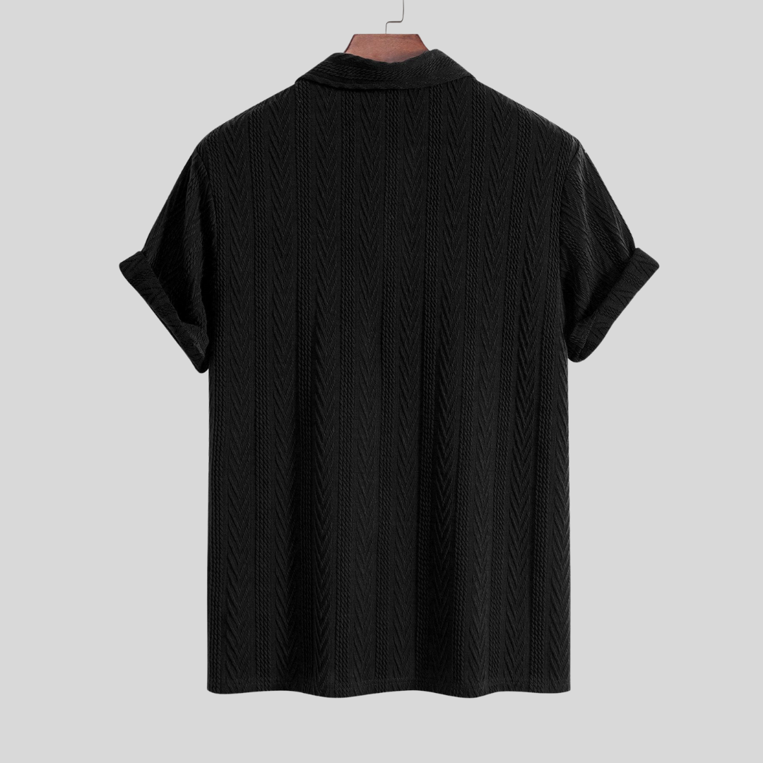 Polo jacquard géométrique – Mode masculine élégante et traditionnelle