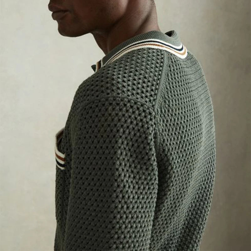 Polo texturé en maille ajustée – Style business respirant pour homme