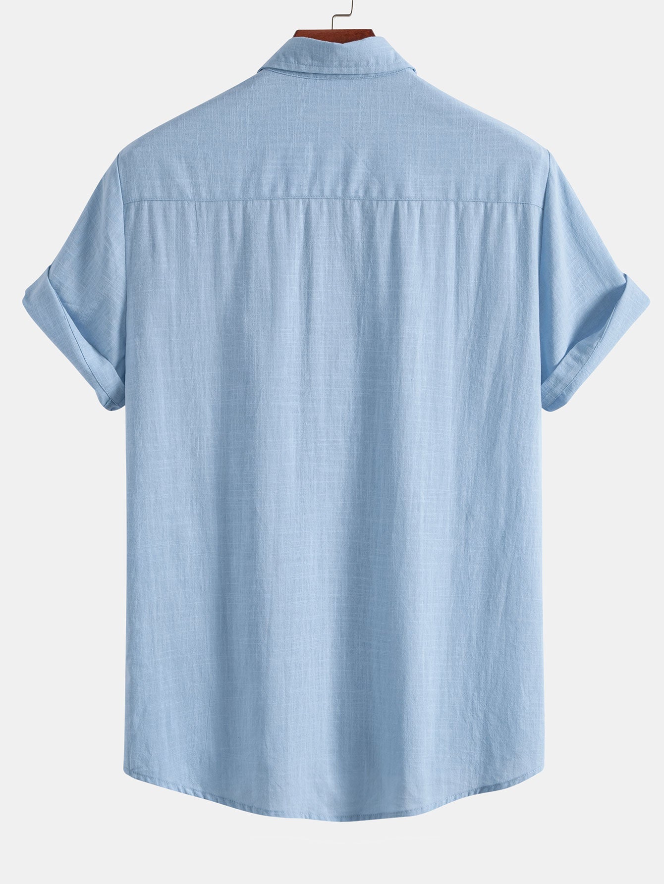 Chemise boutonnée d'été légère et contrastée aspect lin pour homme
