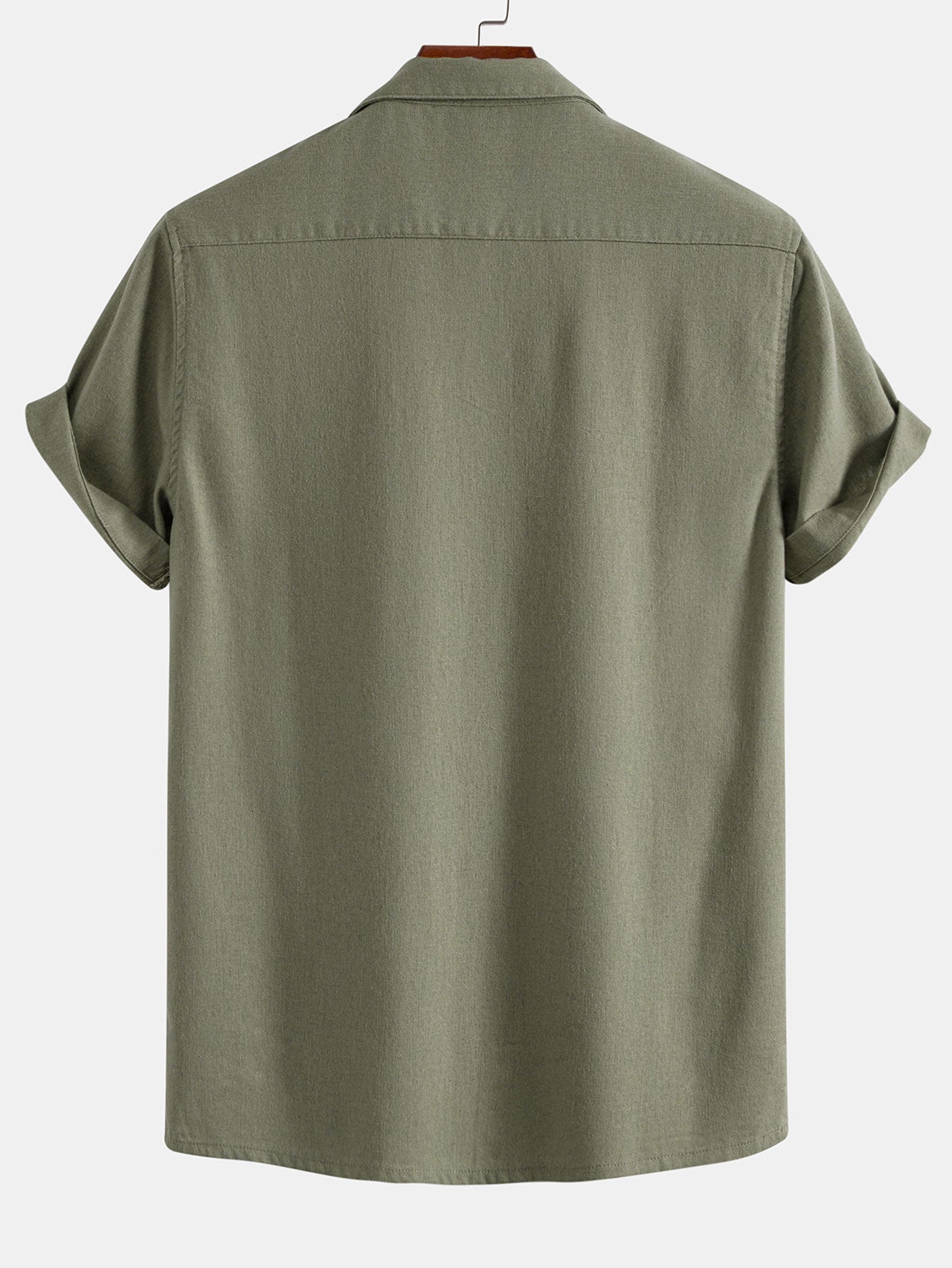 Chemise cubaine boutonnée en lin avec poches pour homme - tenues de vacances d'été