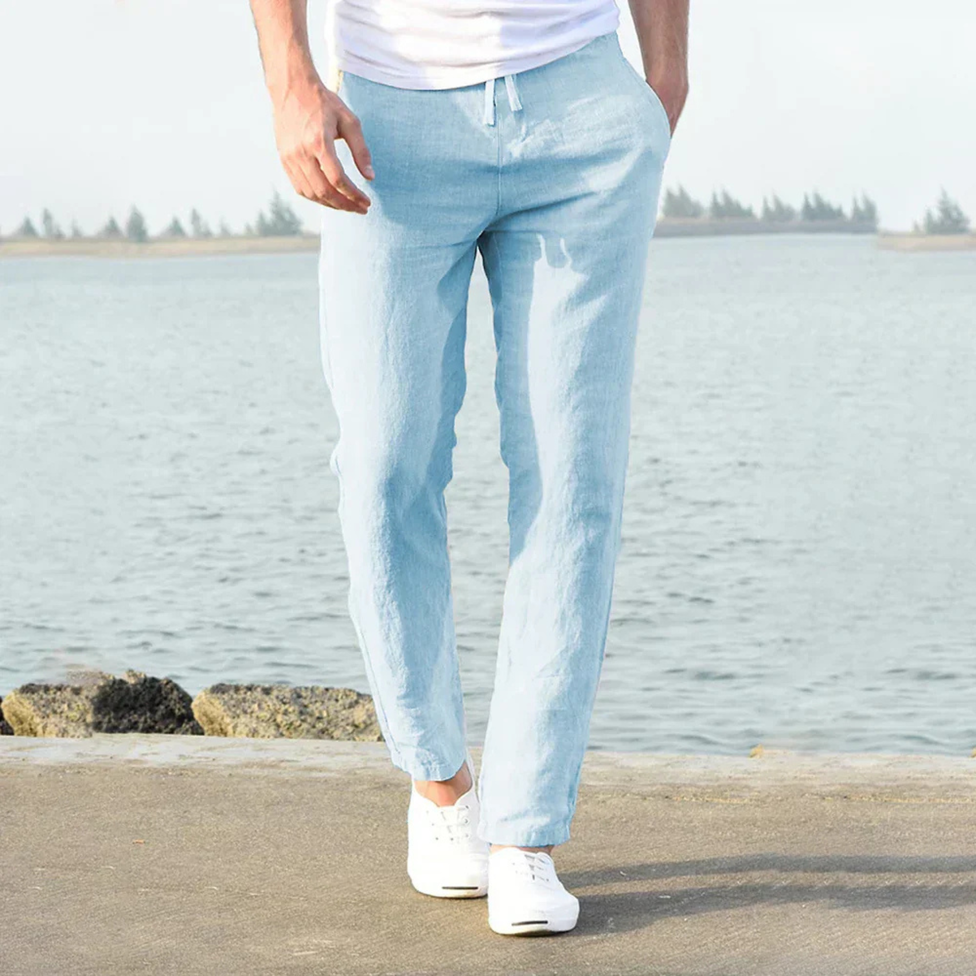 Pantalon léger pour homme – Tissu respirant été décontracté