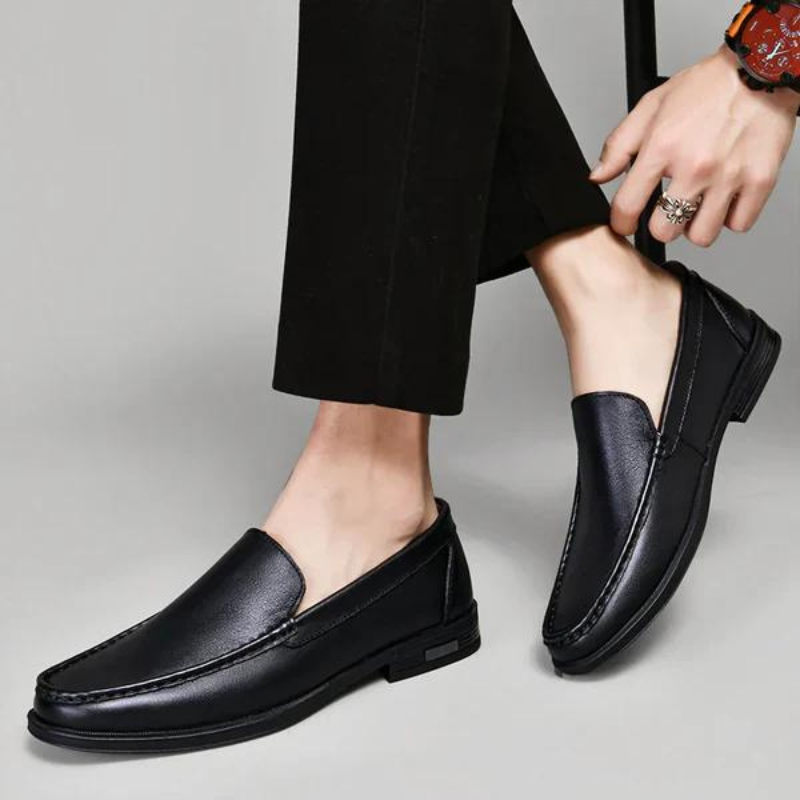 Mocassins en cuir – Chaussures habillées à enfiler haut de gamme pour homme