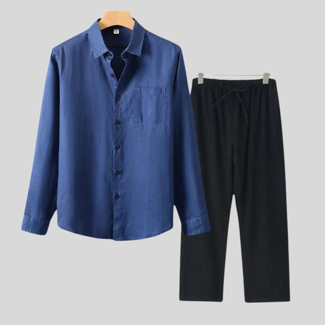 Chemise longue en lin de luxe – Respirante et coupe oversize pour homme