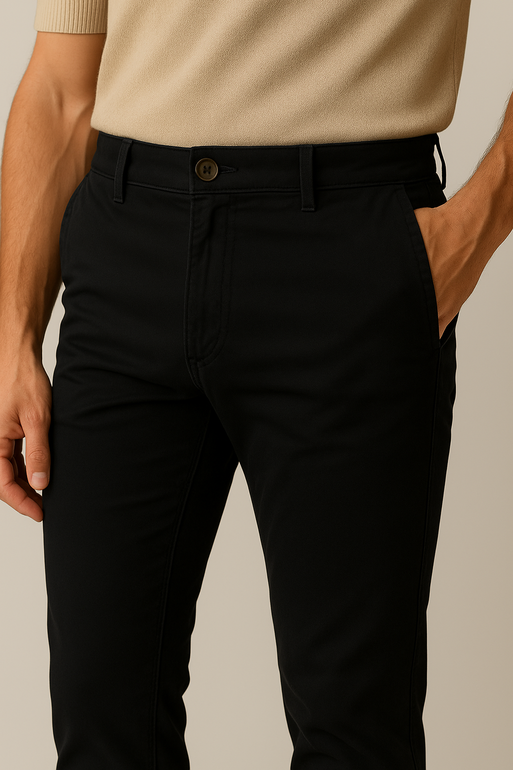 Pantalon chino slim stretch – Mélange de coton sur mesure pour homme