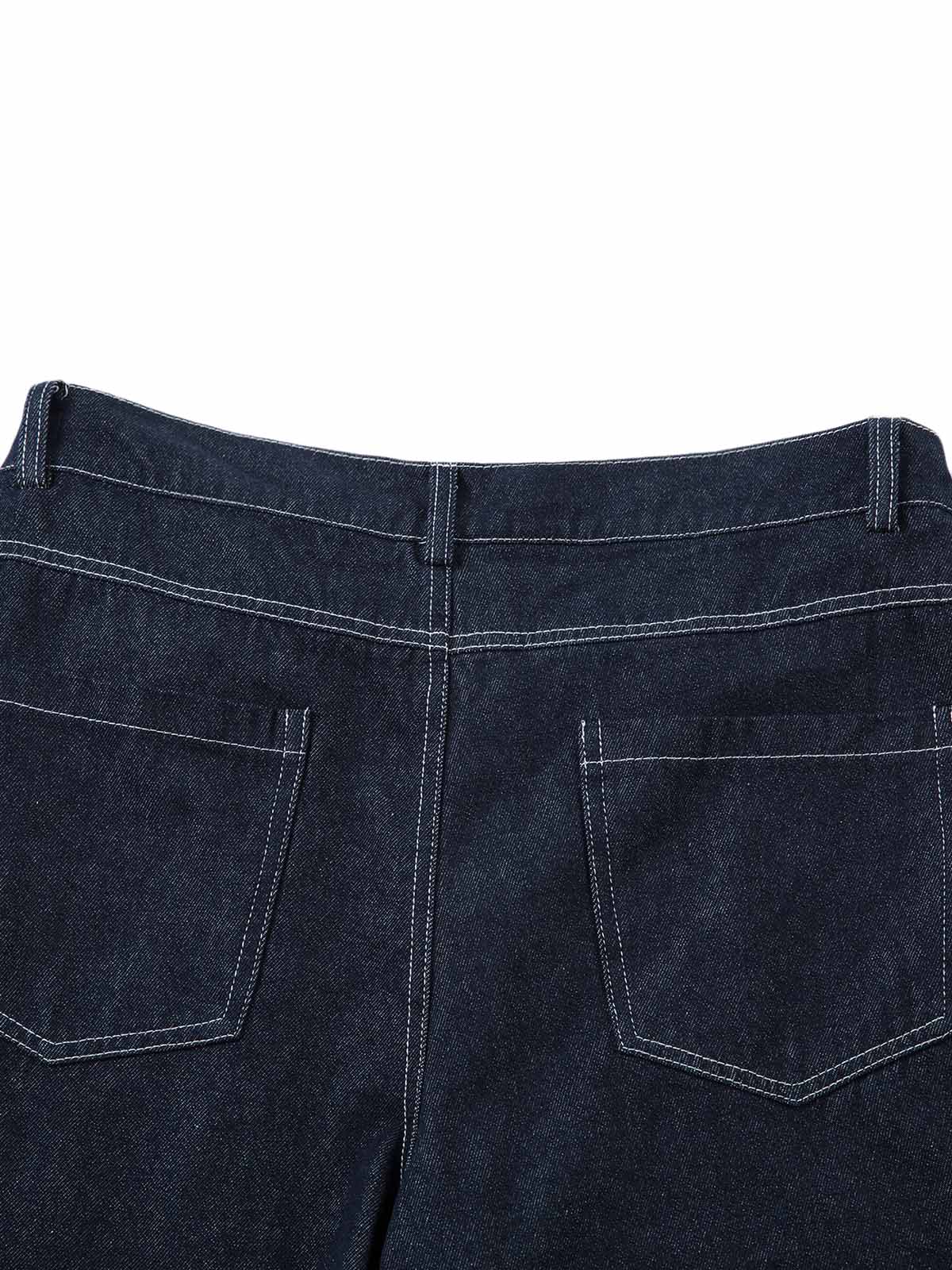 Pantalon ample plissé avec coutures contrastées pour homme