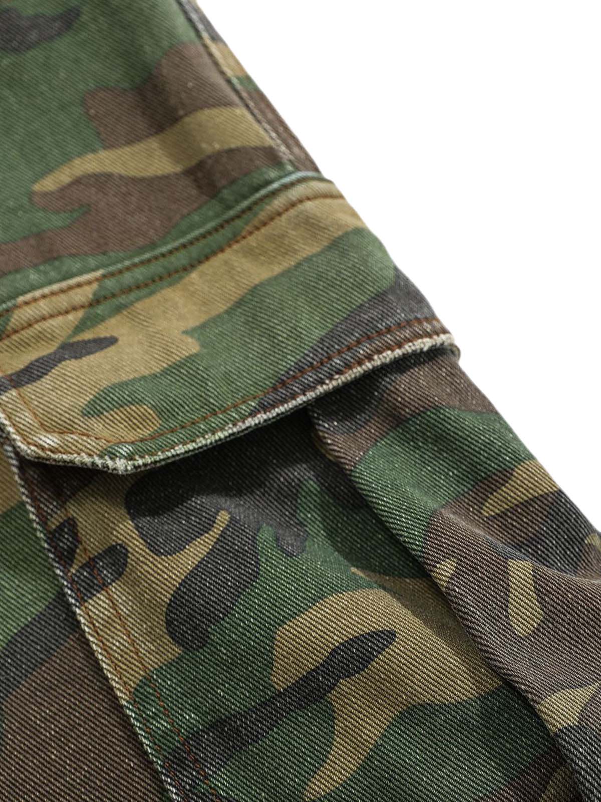 Pantalon ample déchiré - Pantalon camouflage à jambe large pour homme