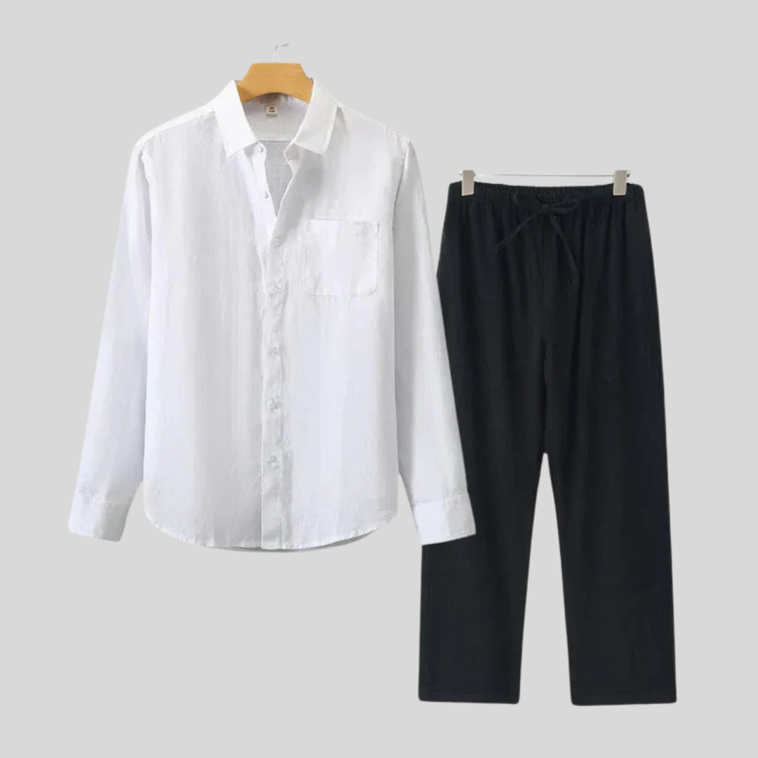 Chemise longue en lin de luxe – Respirante et coupe oversize pour homme