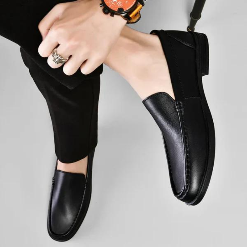 Mocassins en cuir – Chaussures habillées à enfiler haut de gamme pour homme