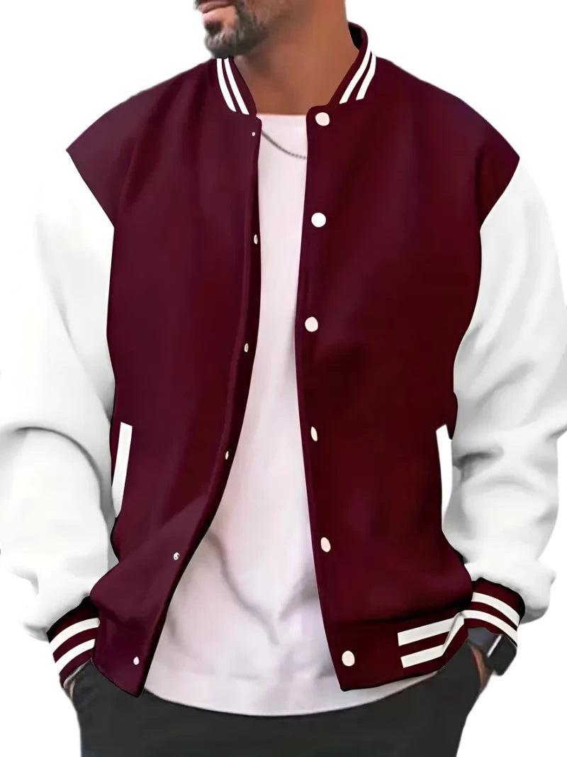 Aaron - Bomber Jacket Veste de baseball américaine décontractée pour hommes