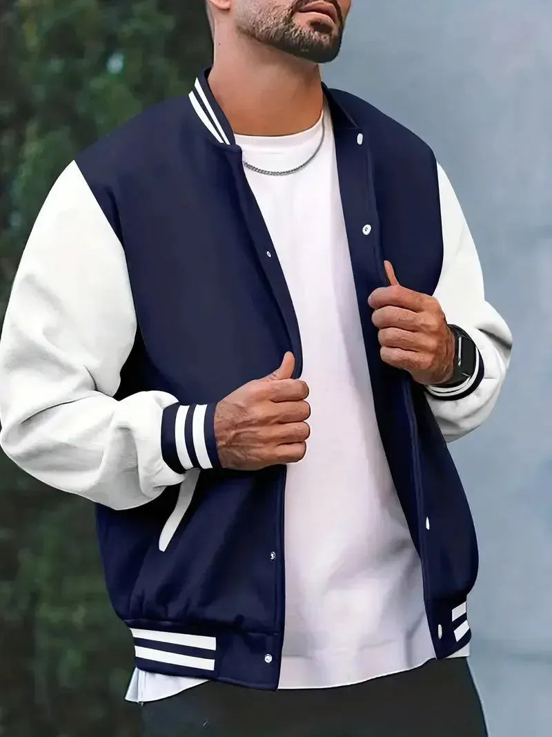 Aaron - Bomber Jacket Veste de baseball américaine décontractée pour hommes