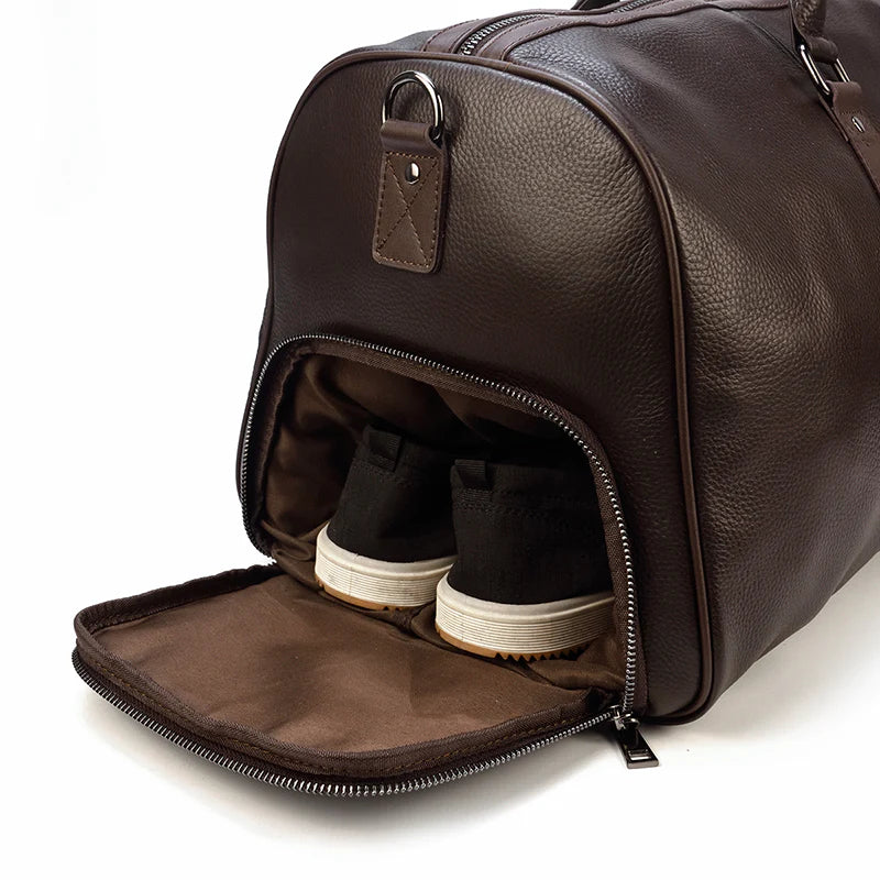 Alaric - Sac polochon de luxe en cuir véritable