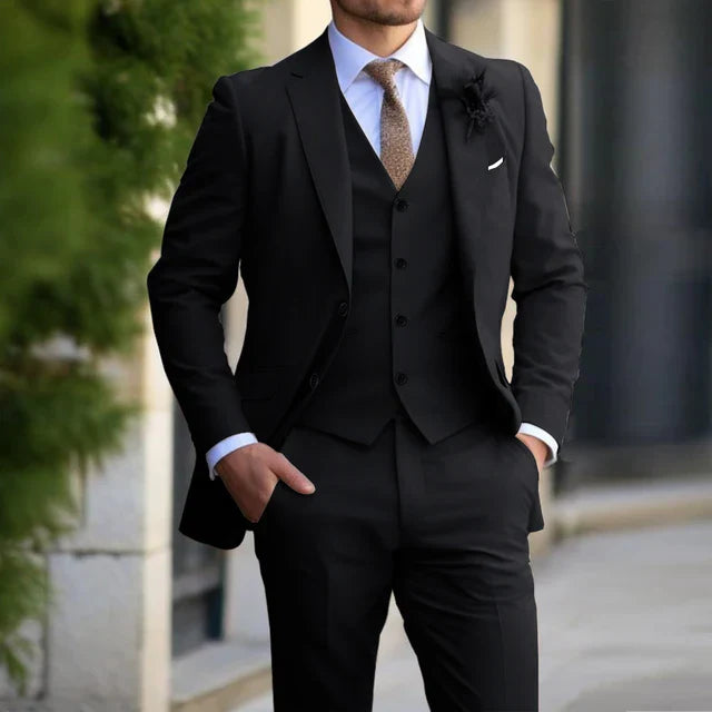 Barthélemy – Ensemble 3 pièces pour homme, un blazer business simple, un gilet et un pantalon