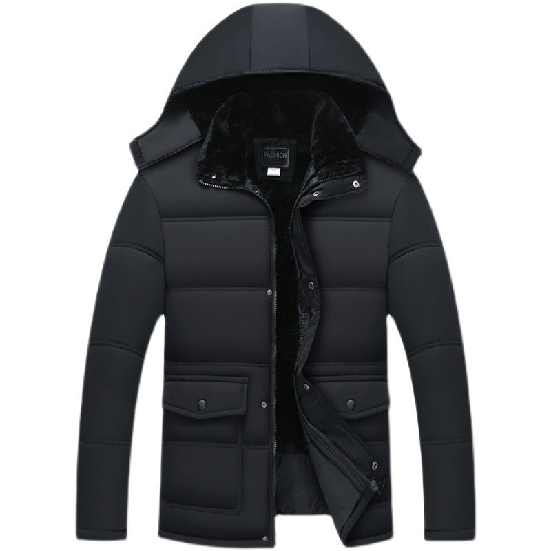 Carlos - Parka Veste d'hiver longue de luxe pour homme avec doublure polaire