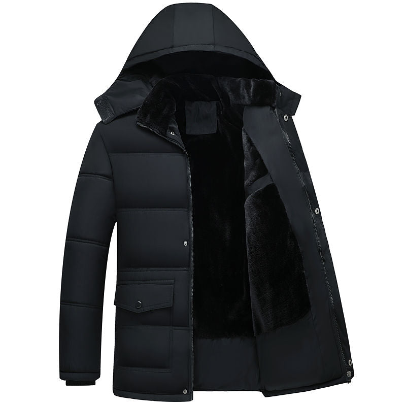 Carlos - Parka Veste d'hiver longue de luxe pour homme avec doublure polaire