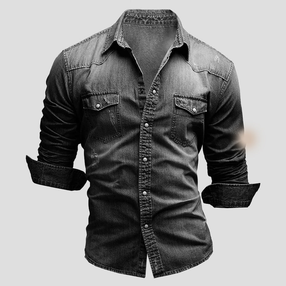Cédric | Chemise en jean pour homme style vintage - 5