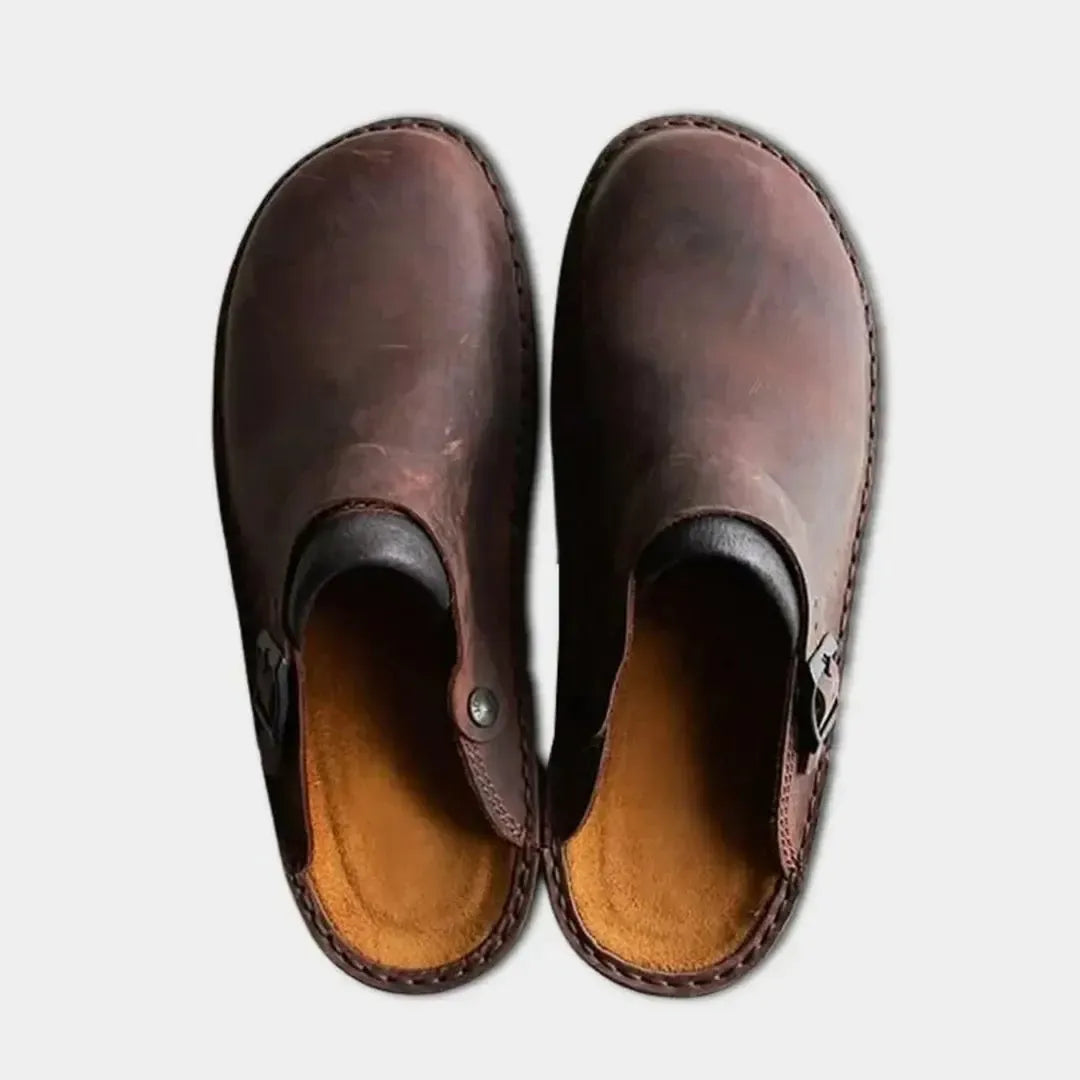 Chaussons homme Lars – Chaussons élégants en cuir, confort premium