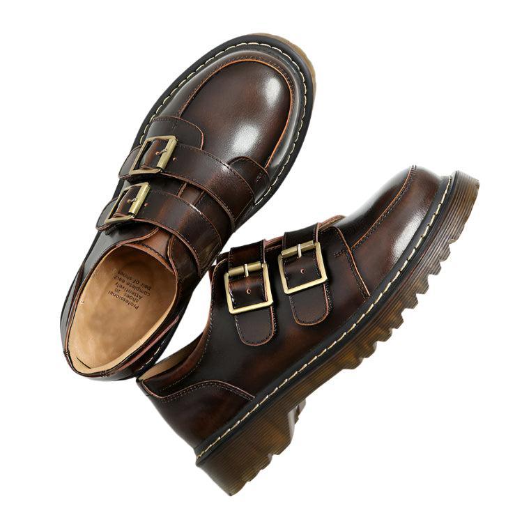 Chaussures à boucle – Chaussures en cuir à double boucle pour homme