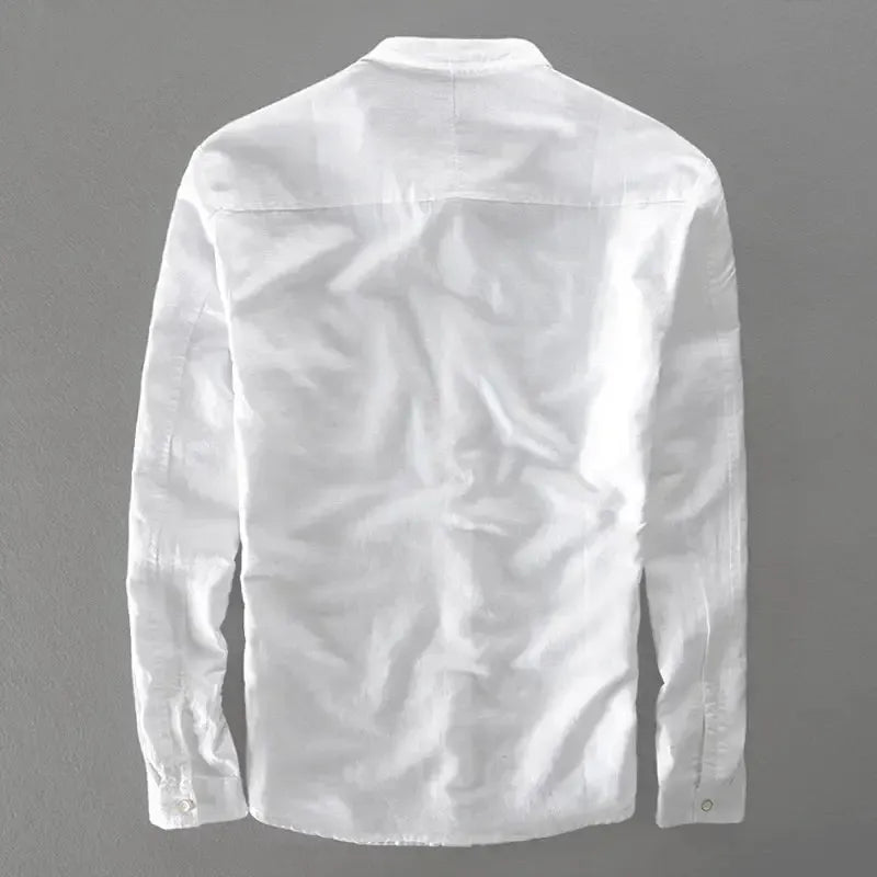 Chemise Homme en Coton-Lin à Manches Longues – Légère et Décontractée