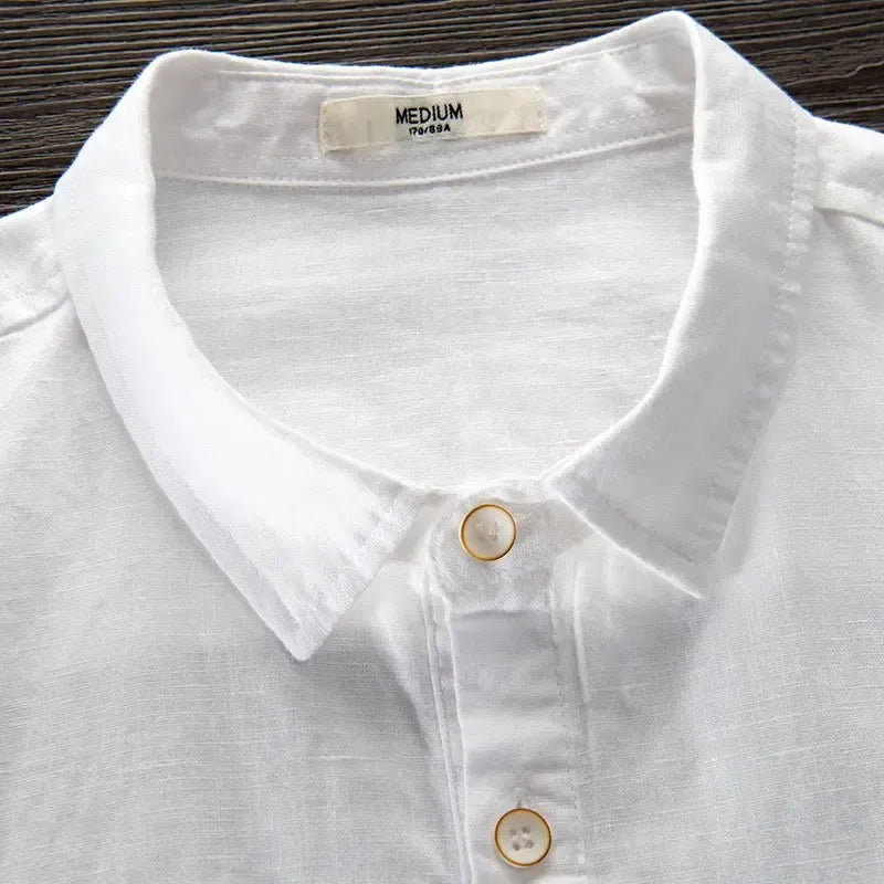Chemise Homme en Coton-Lin à Manches Longues – Légère et Décontractée