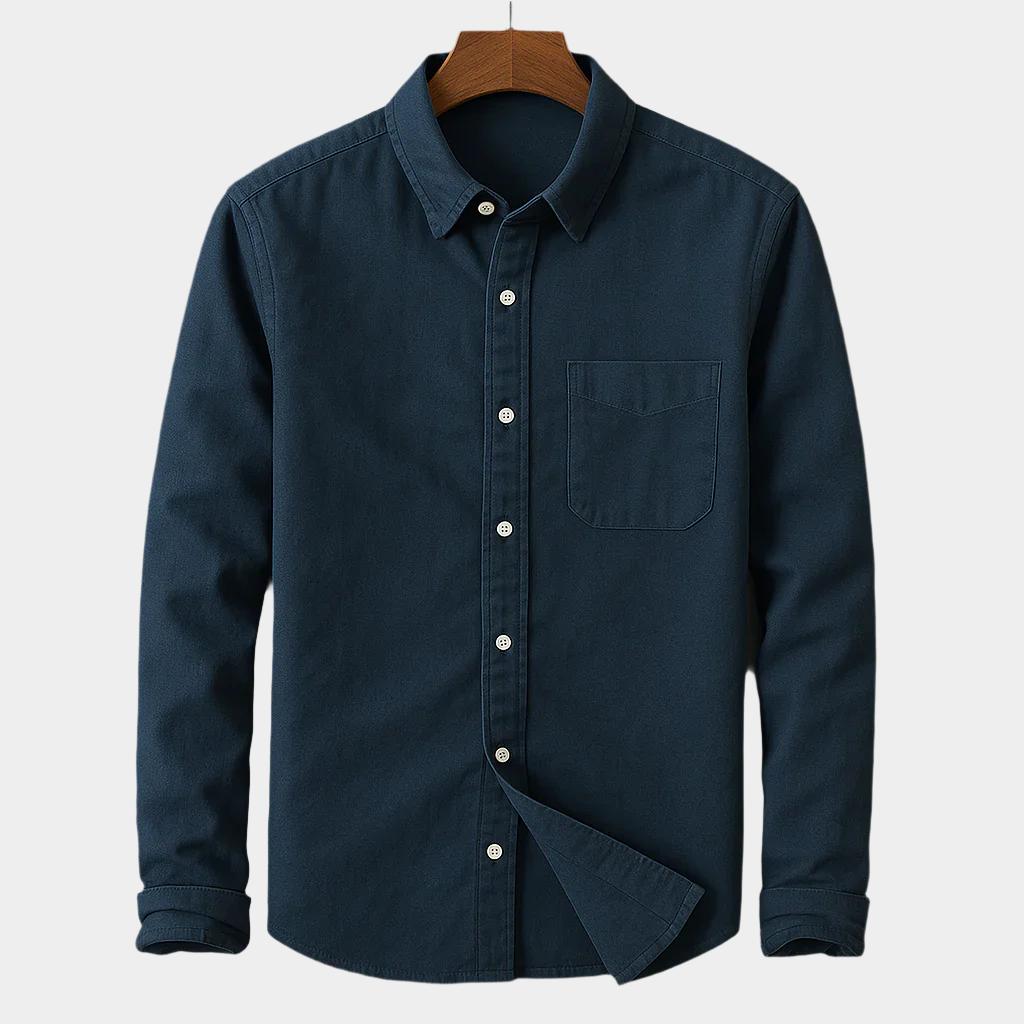 Chemise Homme en Coton-Lin à Manches Longues – Légère et Décontractée