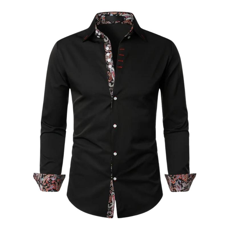 Chemise à boutons avec accent paisley – Élégance chic pour homme