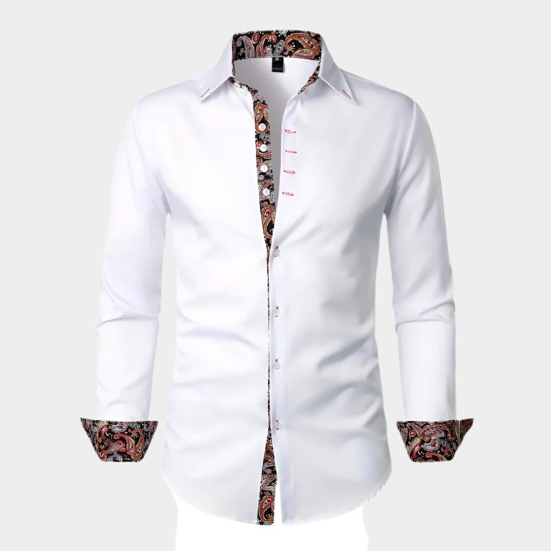 Chemise à boutons avec accent paisley – Élégance chic pour homme