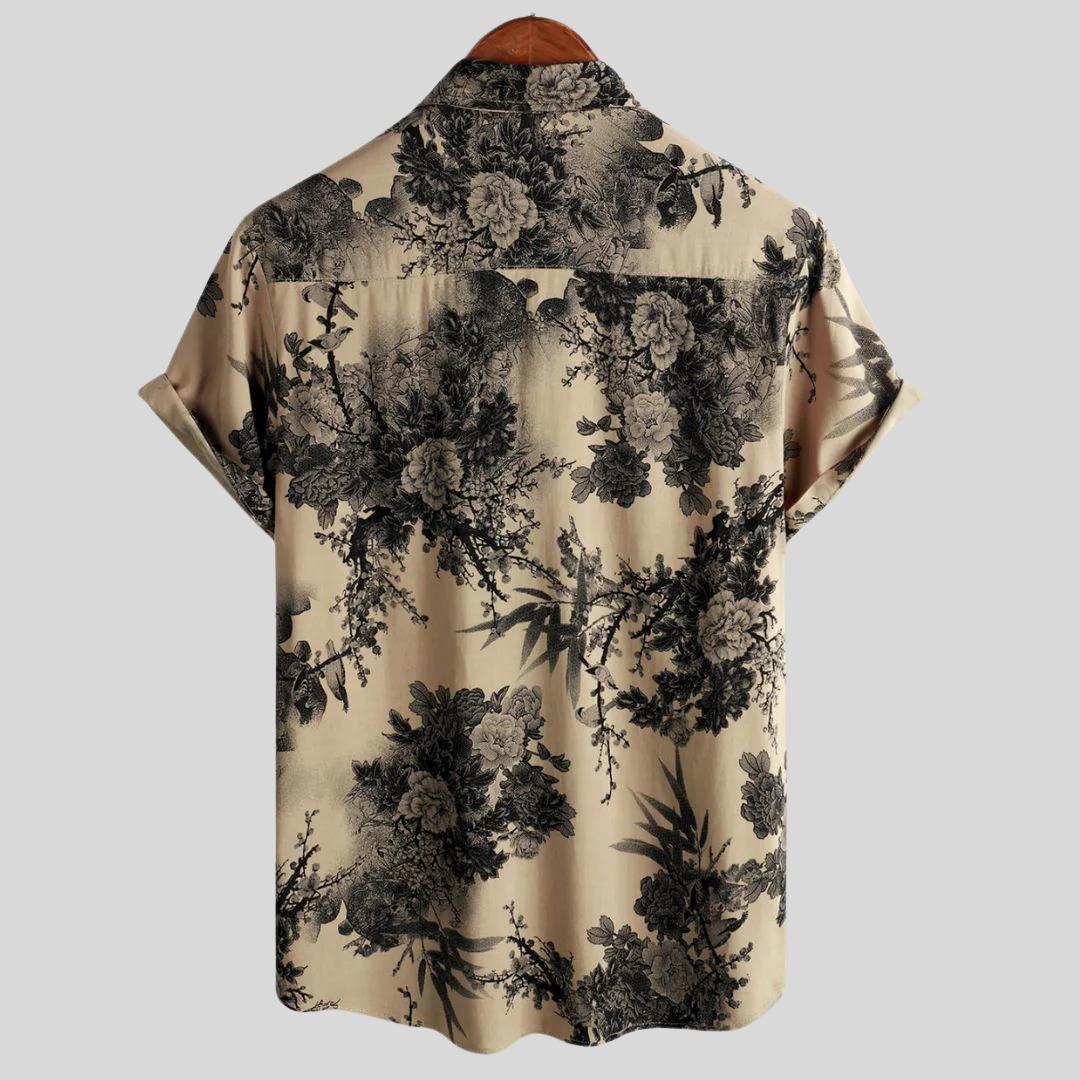 Chemise boutonnée à imprimé floral – Tenue d'été décontractée pour homme