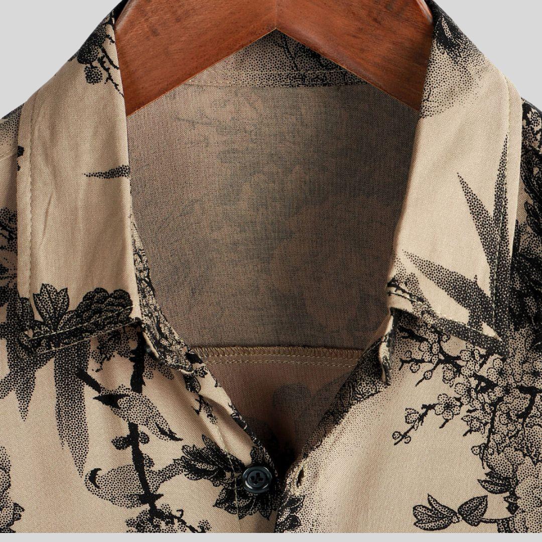 Chemise boutonnée à imprimé floral – Tenue d'été décontractée pour homme