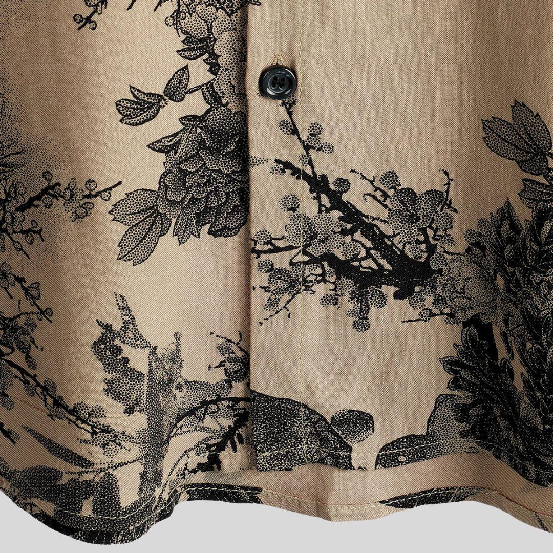 Chemise boutonnée à imprimé floral – Tenue d'été décontractée pour homme