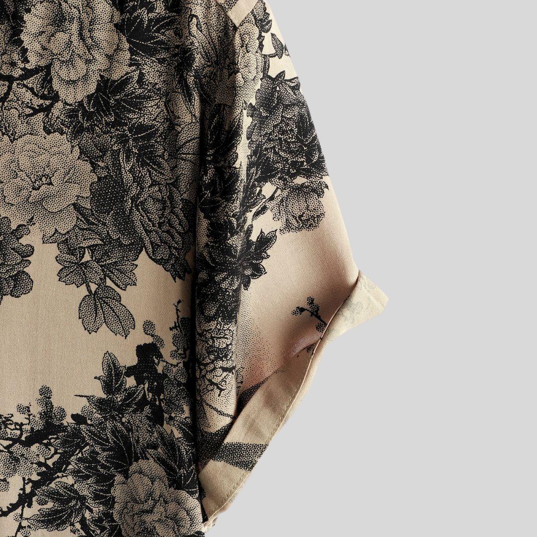 Chemise boutonnée à imprimé floral – Tenue d'été décontractée pour homme
