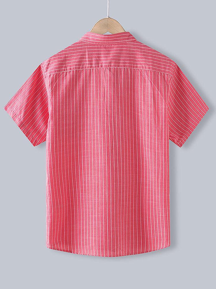 Chemise boutonnée à rayures en coton – Tenue décontractée pour homme
