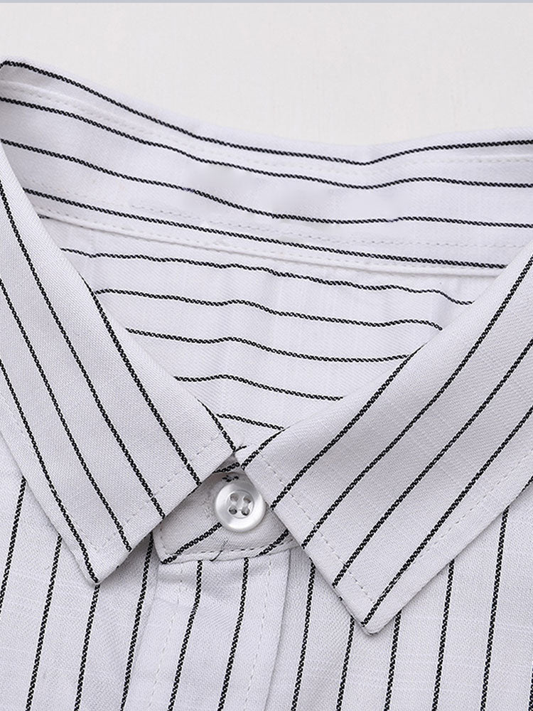 Chemise boutonnée à rayures en coton – Tenue décontractée pour homme