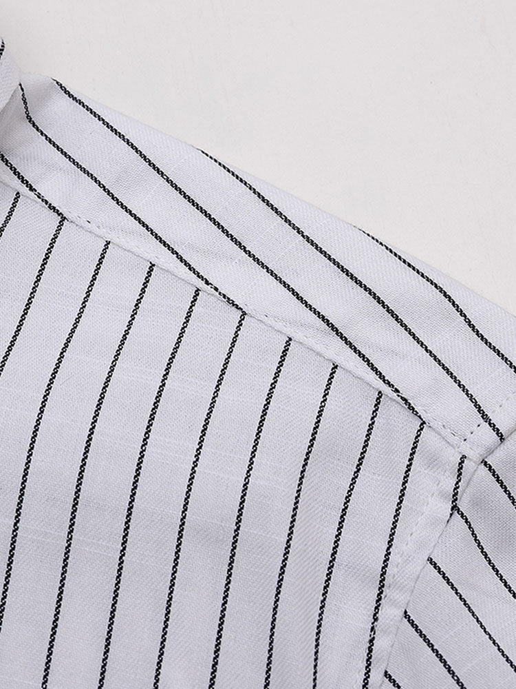 Chemise boutonnée à rayures en coton – Tenue décontractée pour homme