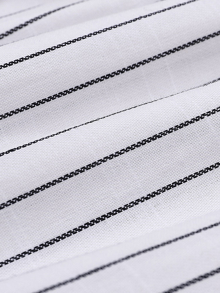 Chemise boutonnée à rayures en coton – Tenue décontractée pour homme