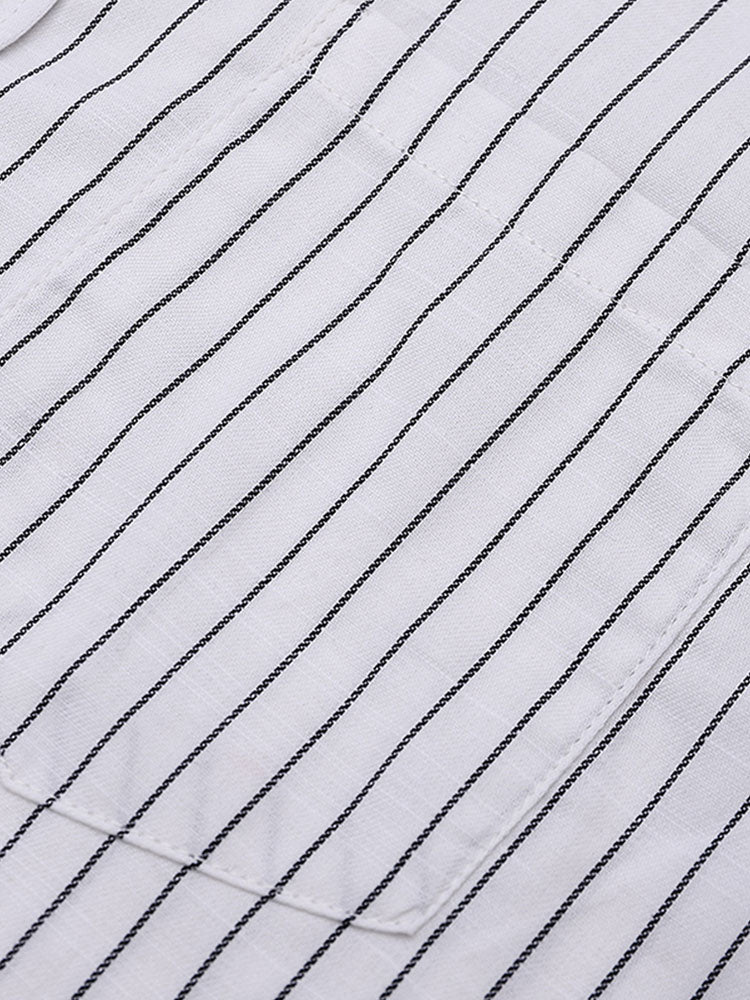 Chemise boutonnée à rayures en coton – Tenue décontractée pour homme