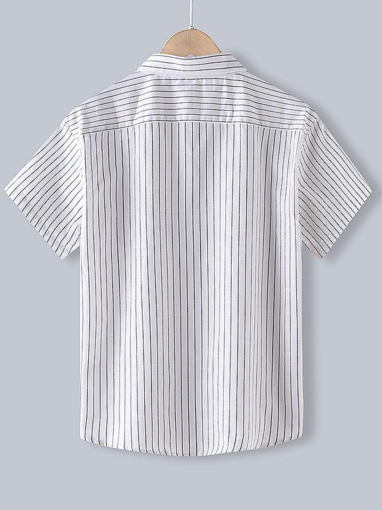 Chemise boutonnée à rayures en coton – Tenue décontractée pour homme