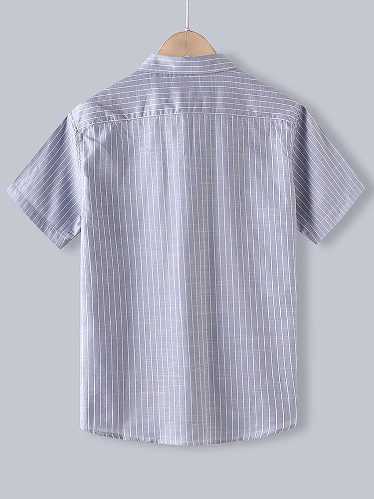 Chemise boutonnée à rayures en coton – Tenue décontractée pour homme