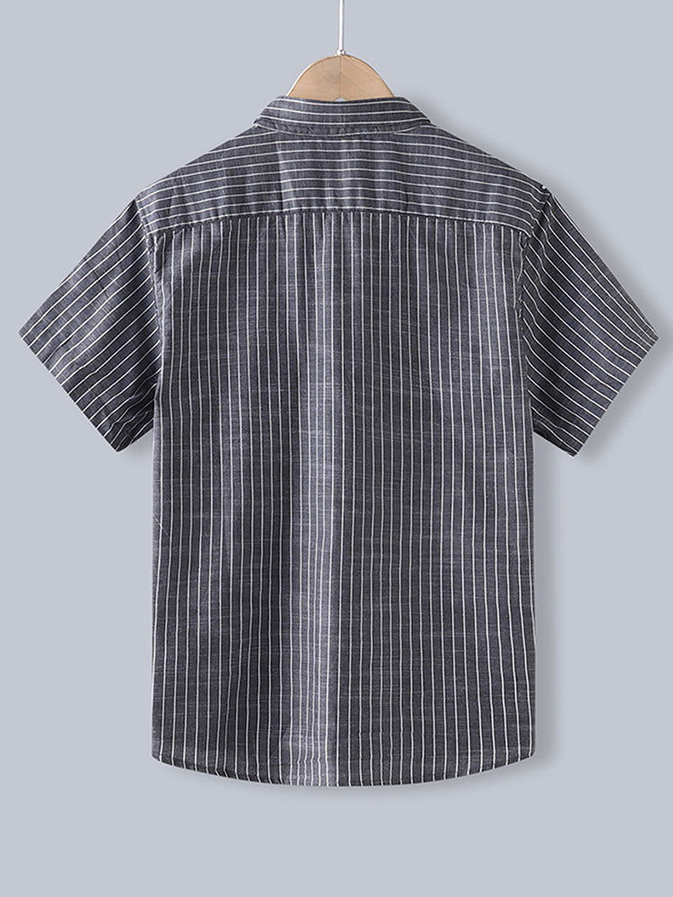 Chemise boutonnée à rayures en coton – Tenue décontractée pour homme