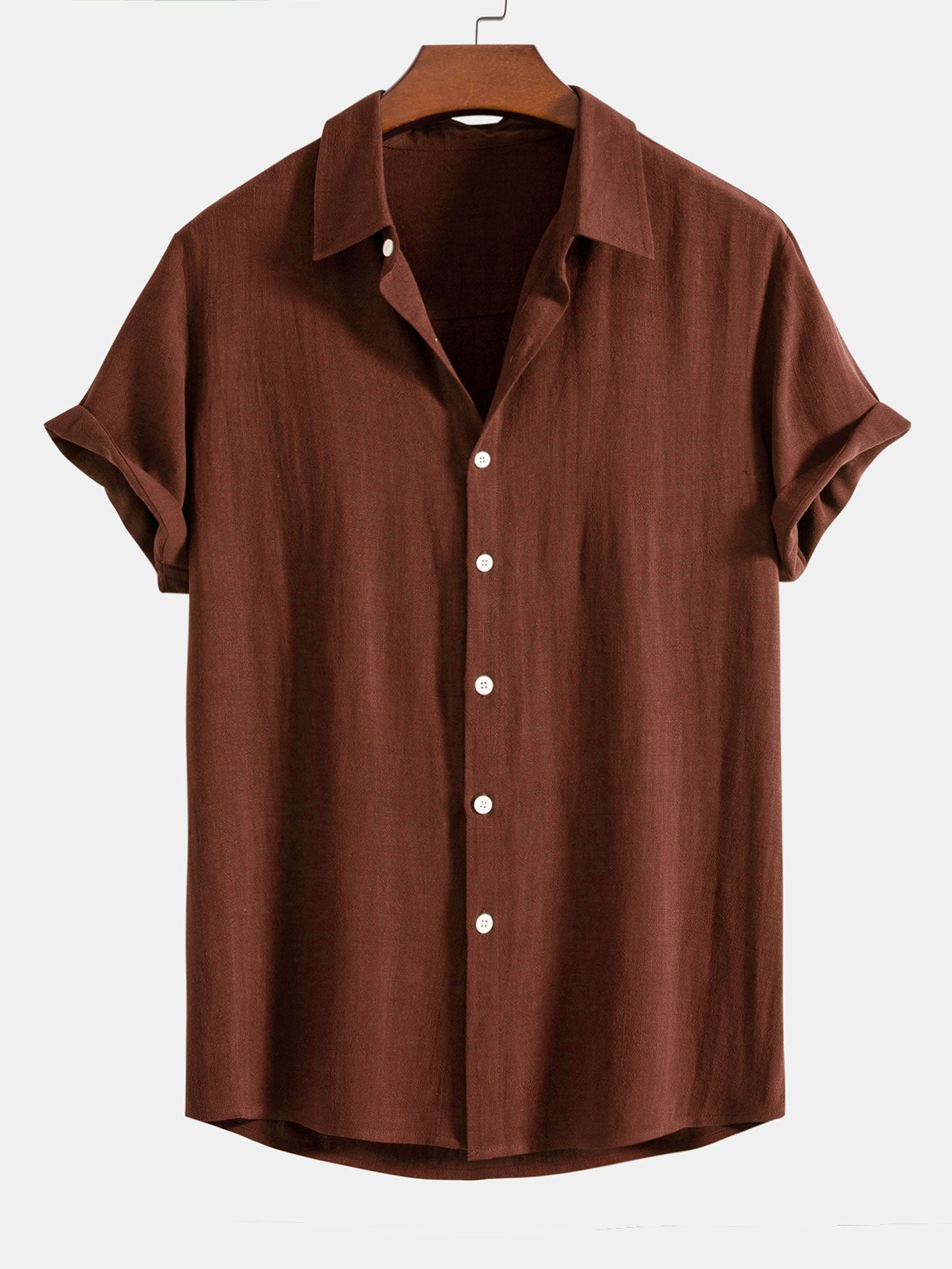 Chemise boutonnée en mélange de lin et de rayonne – Tenue d'été décontractée