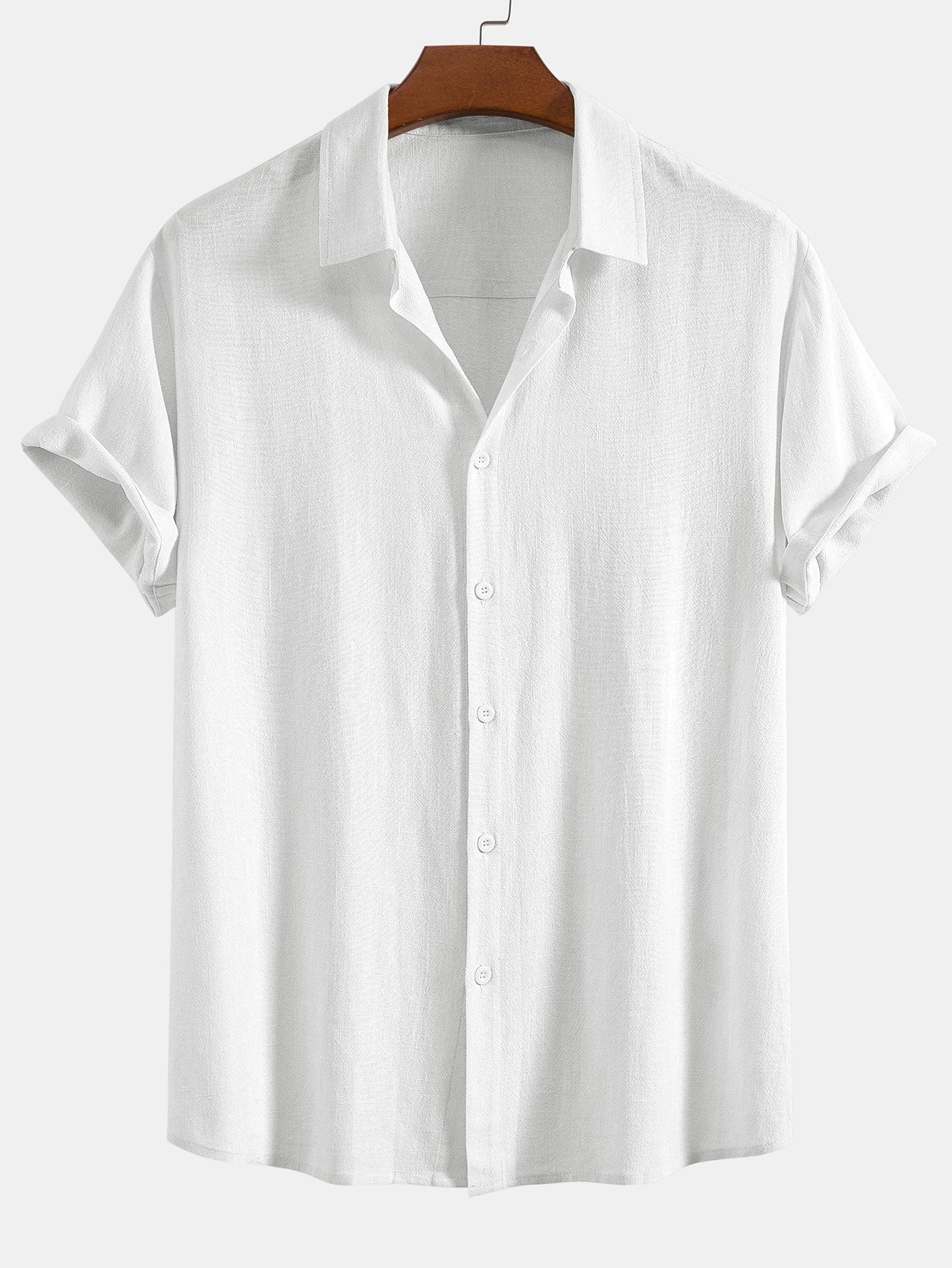 Chemise boutonnée en mélange de lin et de rayonne – Tenue d'été décontractée